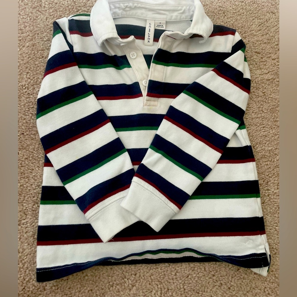 Janie and Jack long sleeved stripped rugby shirt